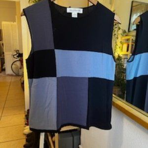 VINTAGE Jones New York mod colorblock tank L